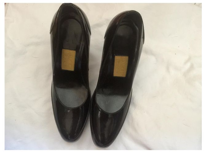 Décolleté Lanvin in vernice nera Nero - vista 3