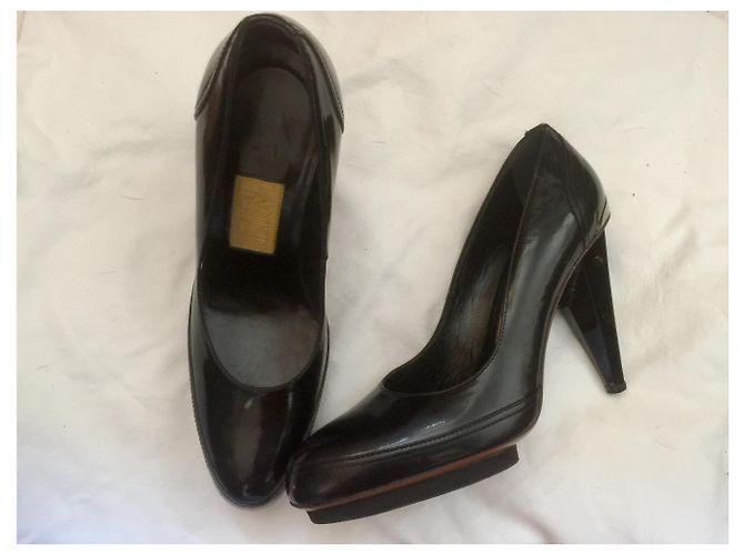 Décolleté Lanvin in vernice nera Nero - vista 4