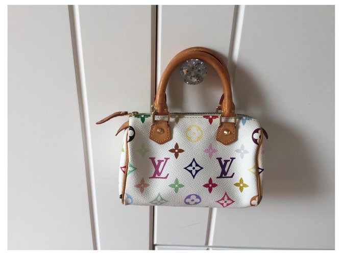 Louis Vuitton Nano HL mini speedy Bianco - vista 3