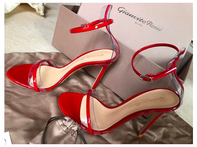 Gianvito Rossi G string vernice Tabasco Red - vista 13