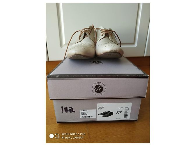 Scarpe Oxford H by Hudson in pelle crema Crudo - vista 3
