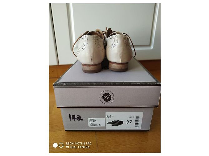 Scarpe Oxford H by Hudson in pelle crema Crudo - vista 4