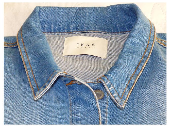Ikks Blaue Kurze Jeansjacke Baumwolle Größe 44 Hellblau - Ansicht 5