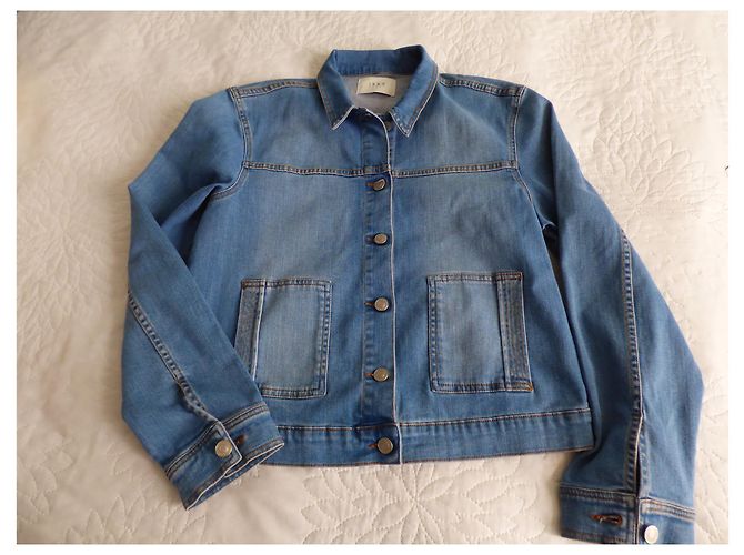 Ikks Blaue Kurze Jeansjacke Baumwolle Größe 44 Hellblau - Ansicht 6