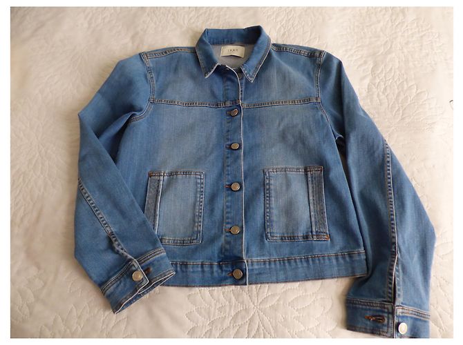Ikks Blaue Kurze Jeansjacke Baumwolle Größe 44 Hellblau - Ansicht 7