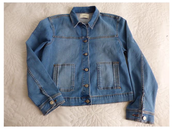 Ikks Blaue Kurze Jeansjacke Baumwolle Größe 44 Hellblau - Ansicht 8