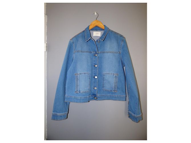 Ikks Blaue Kurze Jeansjacke Baumwolle Größe 44 Hellblau - Ansicht 9