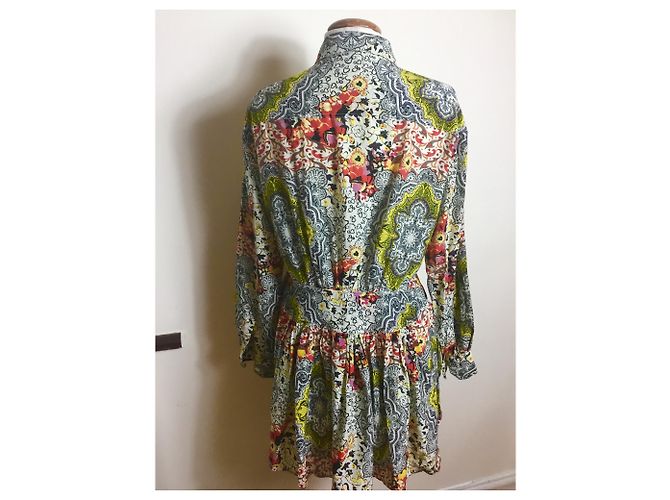 Blusa larga Etro de seda y algodón Multicolor - vista 3