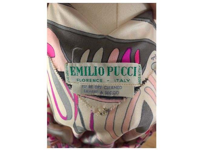 Camicia / camicetta di seta vintage Emilio Pucci in mezzo Nero Rosa Bianco Multicolore Grigio Grigio antracite Fuschia - vista 4