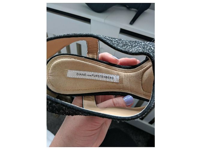 Décolleté Diane Von Furstenberg Zia Glitter Nere - vista 5