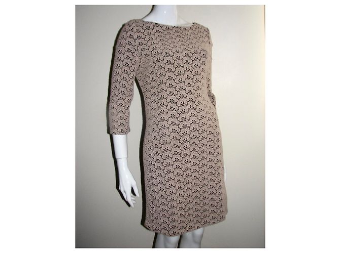 Diane Von Furstenberg Sarita Acorn Guipure Lace dress Brown Beige - view 2