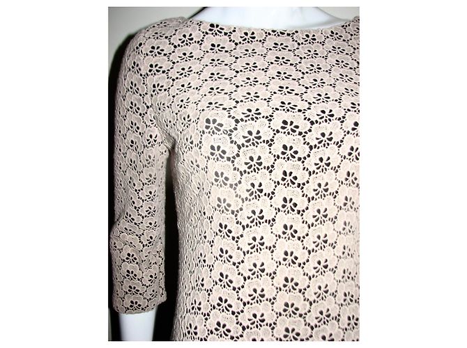 Diane Von Furstenberg Sarita Acorn Guipure Lace dress Brown Beige - view 3