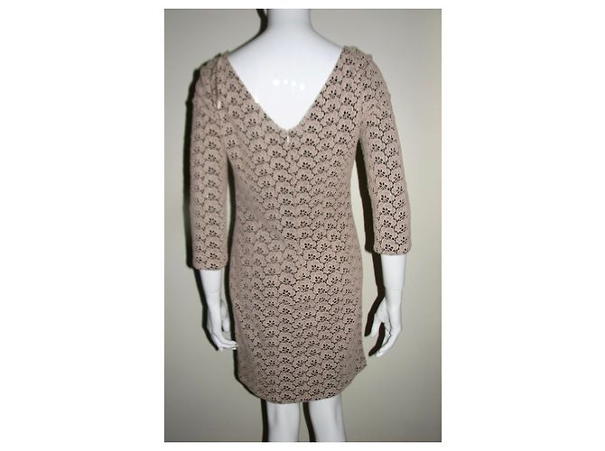 Diane Von Furstenberg Sarita Acorn Guipure Lace dress Brown Beige - view 6