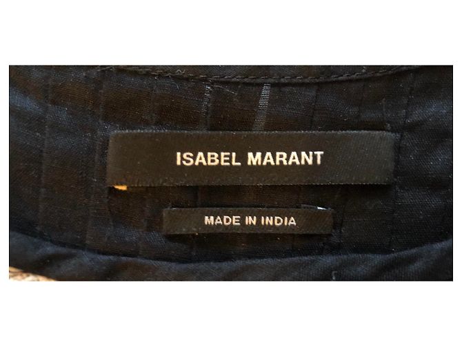 Isabel Marant Schwarzes Leinenkleid mit Spitze Größe 36 - Ansicht 4