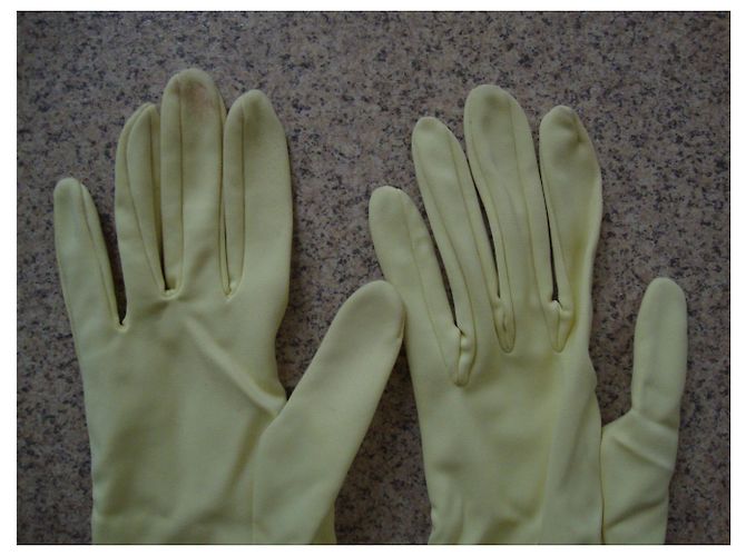 Autre Marque Guanti in nylon giallo pastello - vista 2
