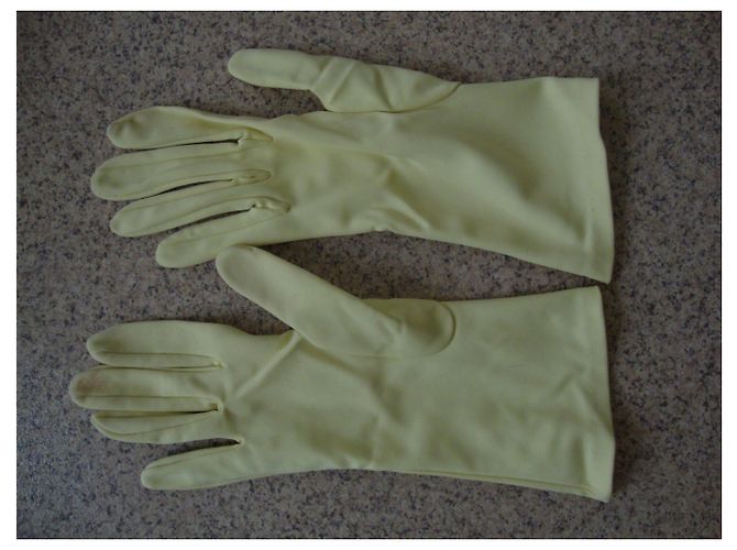 Autre Marque Guanti in nylon giallo pastello - vista 4