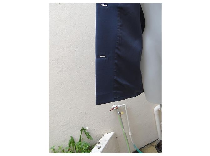 Abrigo oversize Balenciaga azul de lana y seda - vista 6