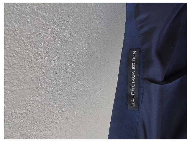 Abrigo oversize Balenciaga azul de lana y seda - vista 7