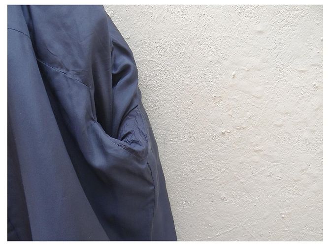 Abrigo oversize Balenciaga azul de lana y seda - vista 9