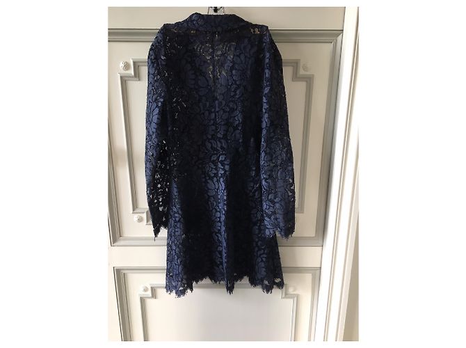 Set giacca e gonna in pizzo blu navy Paule Ka - vista 3