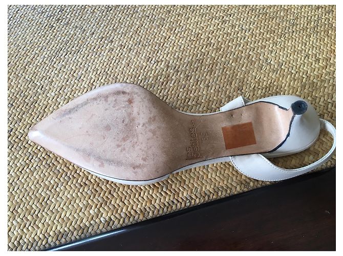 Les Petites Pumps aus Leder Eggshell Aus weiß - Ansicht 4
