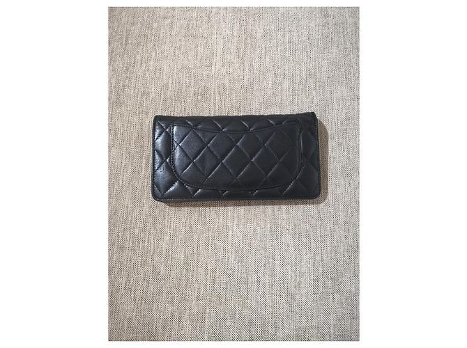 Chanel schwarze Lammfell Yen Brieftasche - Ansicht 4