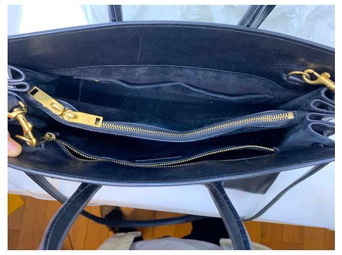 Jour Saint Laurent Borsa Day in pelle nera Nero - vista 12