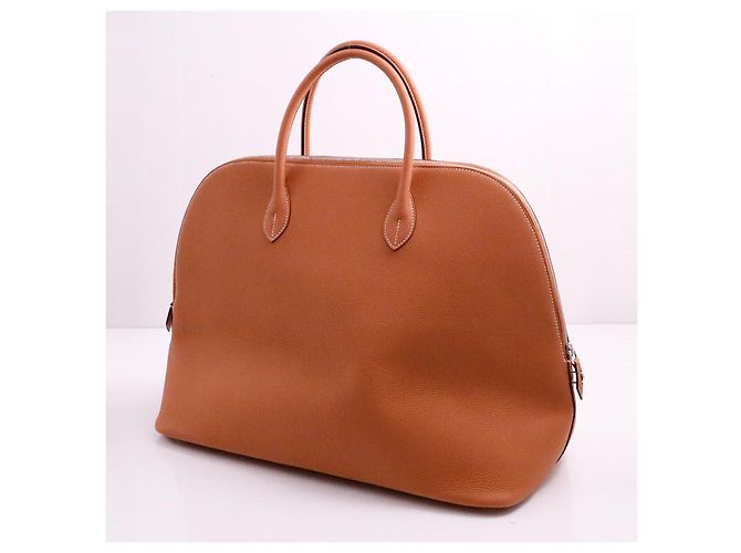 Borsa Bolide Hermès 45 borsa da viaggio in pelle di vitello cognac toro - vista 3