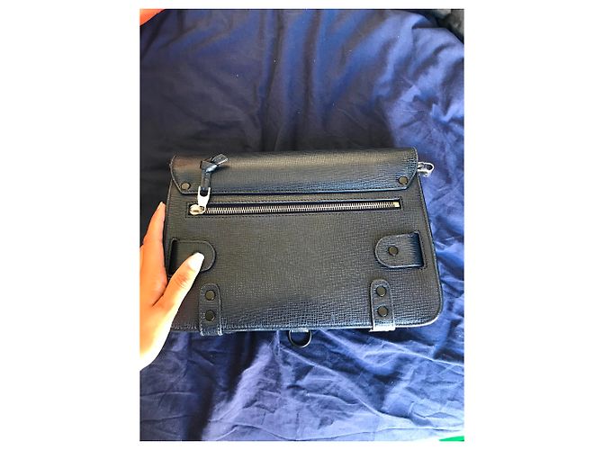 Borsa a mano Proenza Schouler PS11 in pelle blu scuro - vista 3