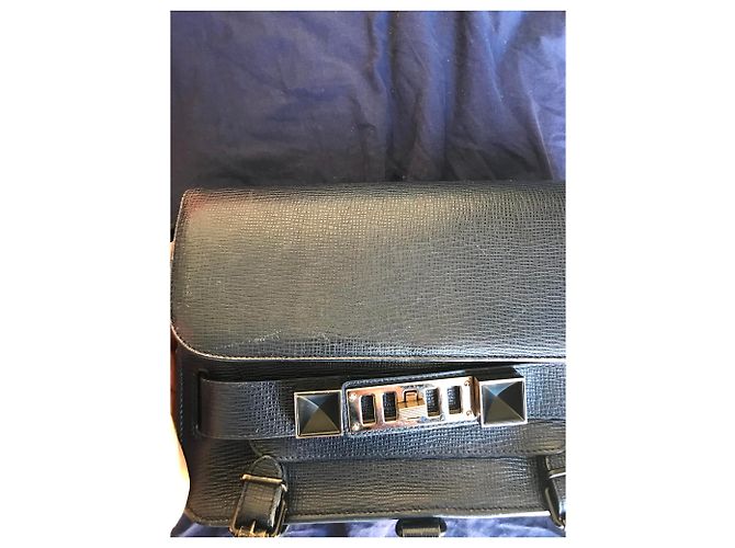 Borsa a mano Proenza Schouler PS11 in pelle blu scuro - vista 5