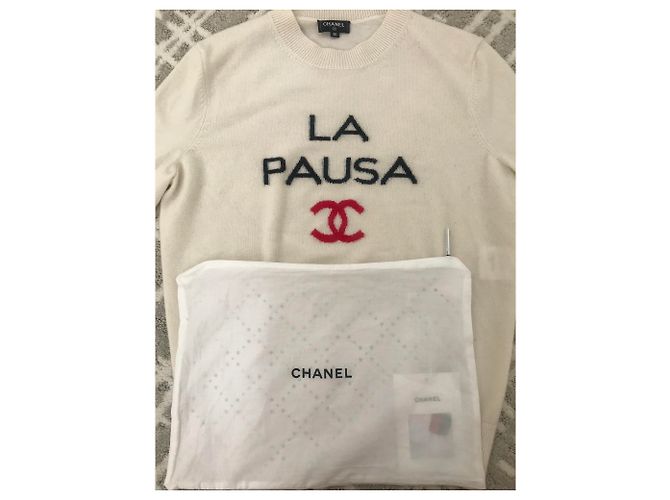 Chanel 2019 Suéter Cachemir La Pausa Blanco - vista 7