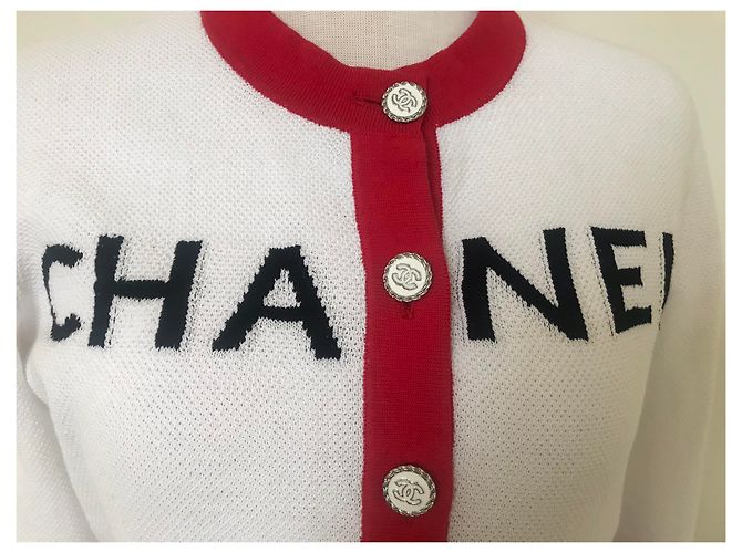 Chanel 2019 Cardigan bianco rosso - vista 2