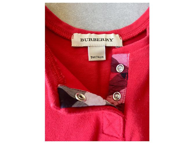 Burberry Kleid Rot Baumwolle Tartan Print 9 Monate - Ansicht 5