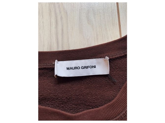 Mauro Grifoni Brauner Baumwollpullover Comment Ca Va Weiß - Ansicht 2
