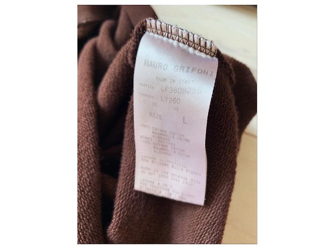 Mauro Grifoni Brauner Baumwollpullover Comment Ca Va Weiß - Ansicht 4
