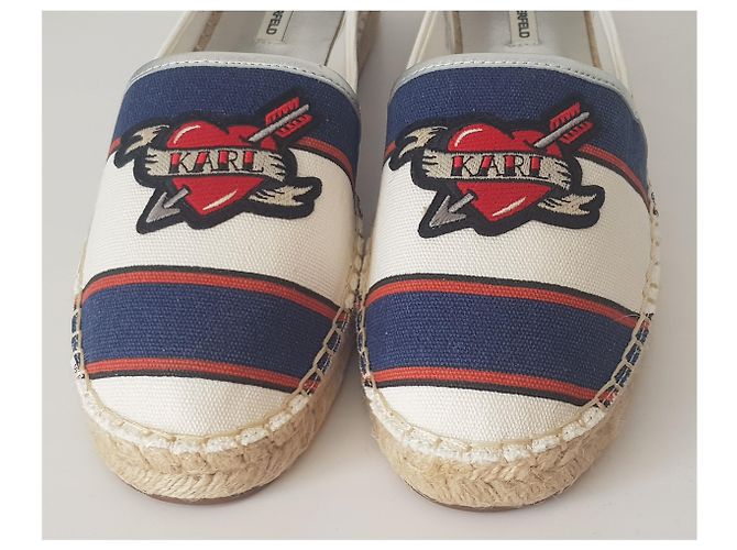 Espadrillas Karl Lagerfeld in tessuto bianco rosso blu Multicolore - vista 2