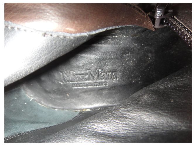 Stivali stringati Max Mara in pelle marrone scuro - vista 8