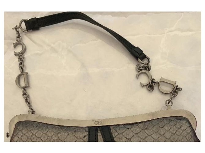 Christian Dior Python Clutch Tasche Grau - Ansicht 2