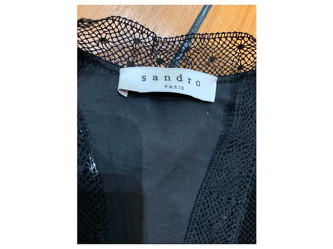 Sandro Schwarzes Kleid aus Triacetat Größe 36 - Ansicht 4