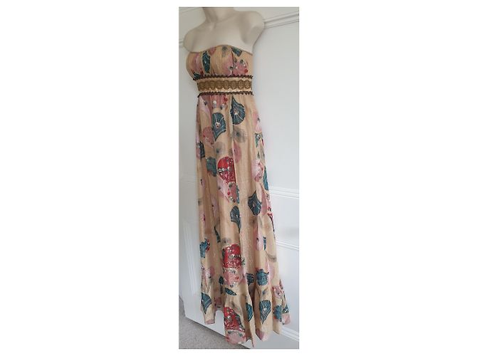 Nanette Lepore Gold Seide Maxikleid Golden - Ansicht 3