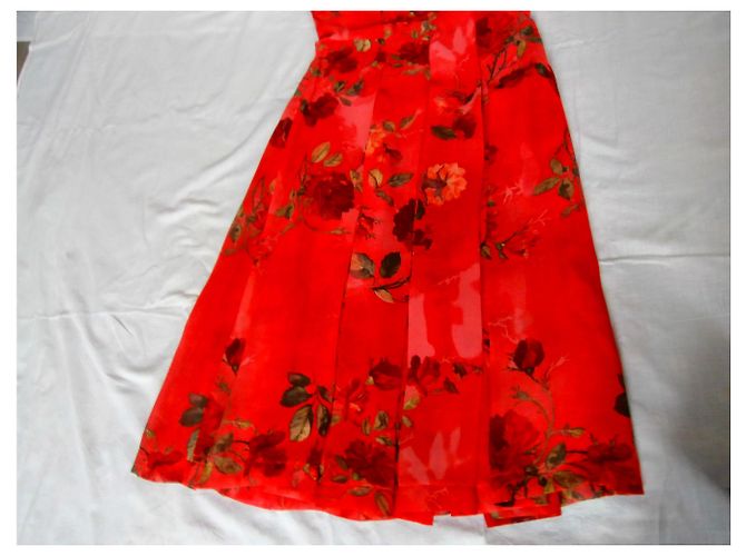 Zapa Kleid, rot mit Blumenmuster - Ansicht 2