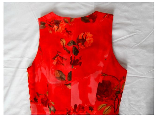 Zapa Kleid, rot mit Blumenmuster - Ansicht 5