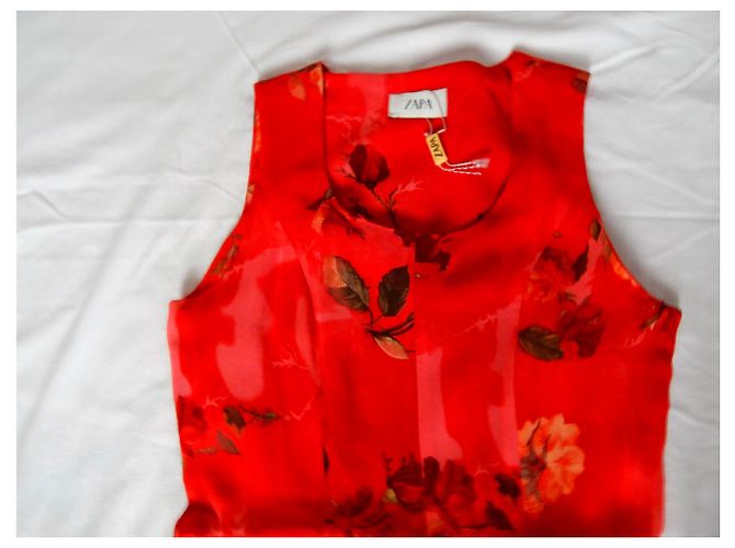 Zapa Kleid, rot mit Blumenmuster - Ansicht 6