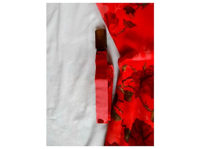 Zapa Kleid, rot mit Blumenmuster - Ansicht 9