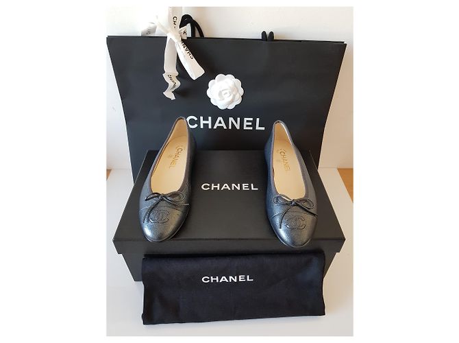 Chanel bailarinas nuevo cuero gris - vista 13