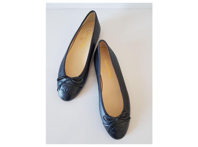 Chanel bailarinas nuevo cuero gris - vista 2