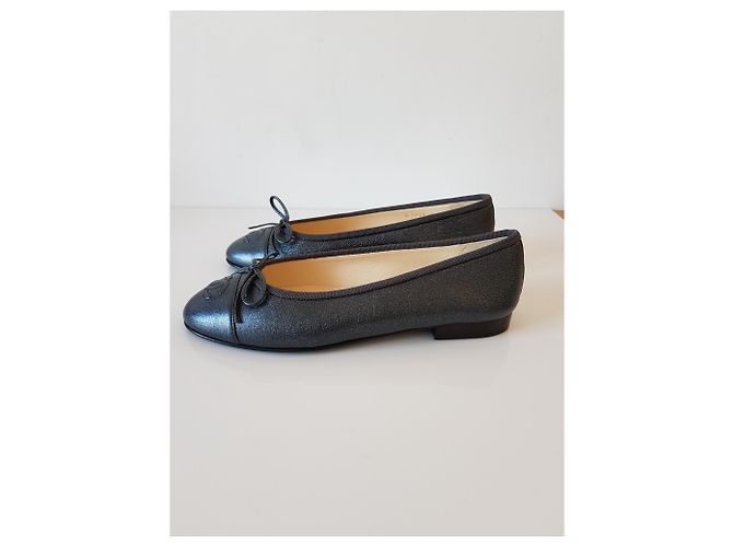 Chanel bailarinas nuevo cuero gris - vista 6