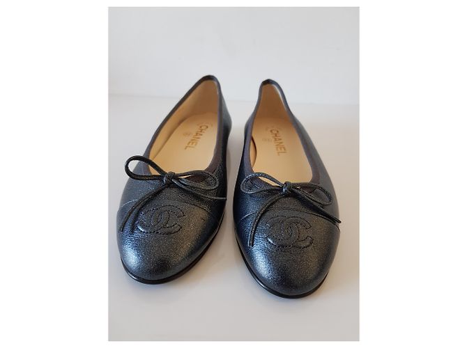 Chanel bailarinas nuevo cuero gris - vista 7