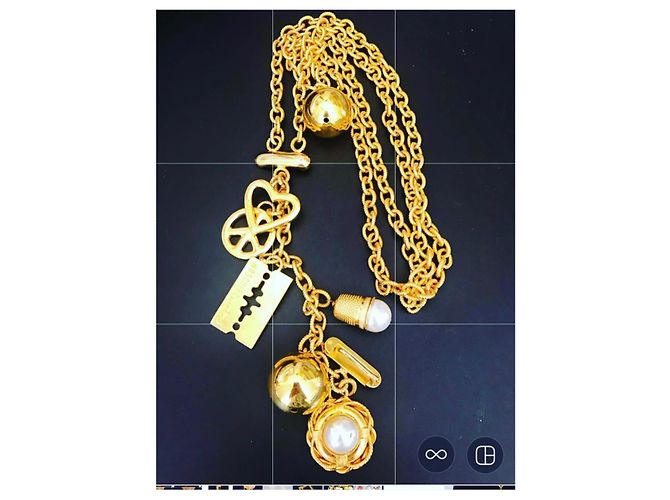 Selten!! 1990's Moschino Gilt Charm Gürtel Golden - Ansicht 5