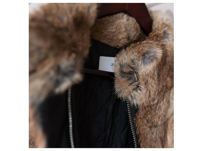 Zapa Paris Fona women vest waistcoat 100% Rabbit Fur Brown - view 12